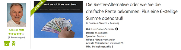 Webinar Riester-Alternative